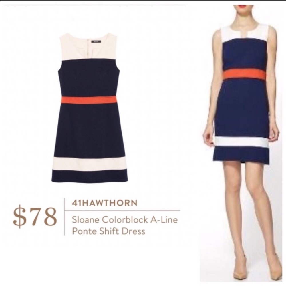 41 Hawthorne Sloane Colorblock A-Line Dress - Picture 2 of 5